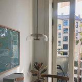 Modern Glass Pendant Light  Brass and Frosted Dome Design - Product example