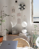 Modern Glass Table Lamp  White Globe Chrome Accent - Product detail 13