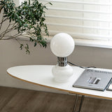 Modern Glass Table Lamp  White Globe Chrome Accent - Product detail 5