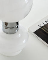 Modern Glass Table Lamp  White Globe Chrome Accent - Product detail 4