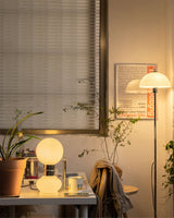 Modern Glass Table Lamp  White Globe Chrome Accent - Product detail 17