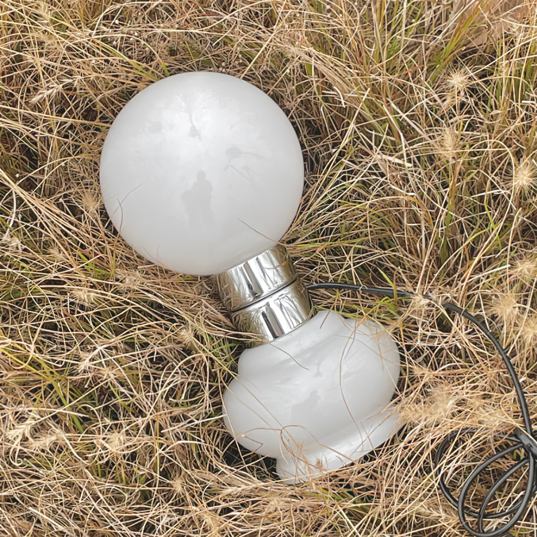 Modern Glass Table Lamp  White Globe Chrome Accent - Product detail 8