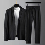 Modern Loungewear Set  Textured Polyester Blazer and Pants - Product detail 7