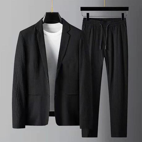 Modern Loungewear Set  Textured Polyester Blazer and Pants - Product detail 7