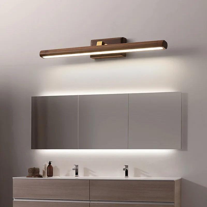 Modern Wall Light  Black Walnut LED Strip - Detailed view