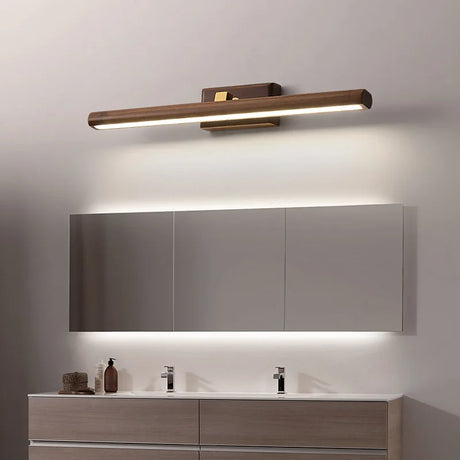 Modern Wall Light  Black Walnut LED Strip - Detailed view