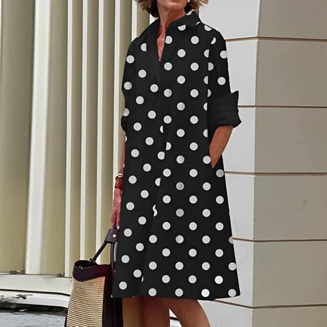 Classic Long Sleeve Dress  Elegant A-Line Silhouette - Product detail 12
