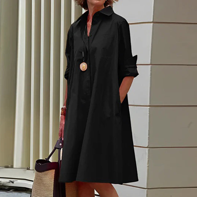 Classic Long Sleeve Dress  Elegant A-Line Silhouette - Product showcase