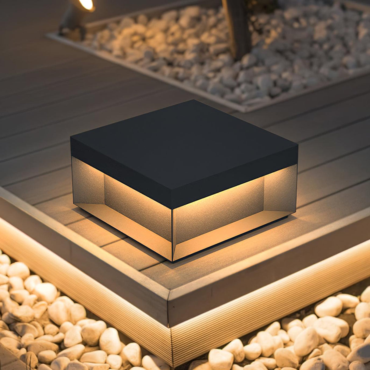 Modern Solar Garden Light  Black Acrylic LED Post Lamp - Product detail 4