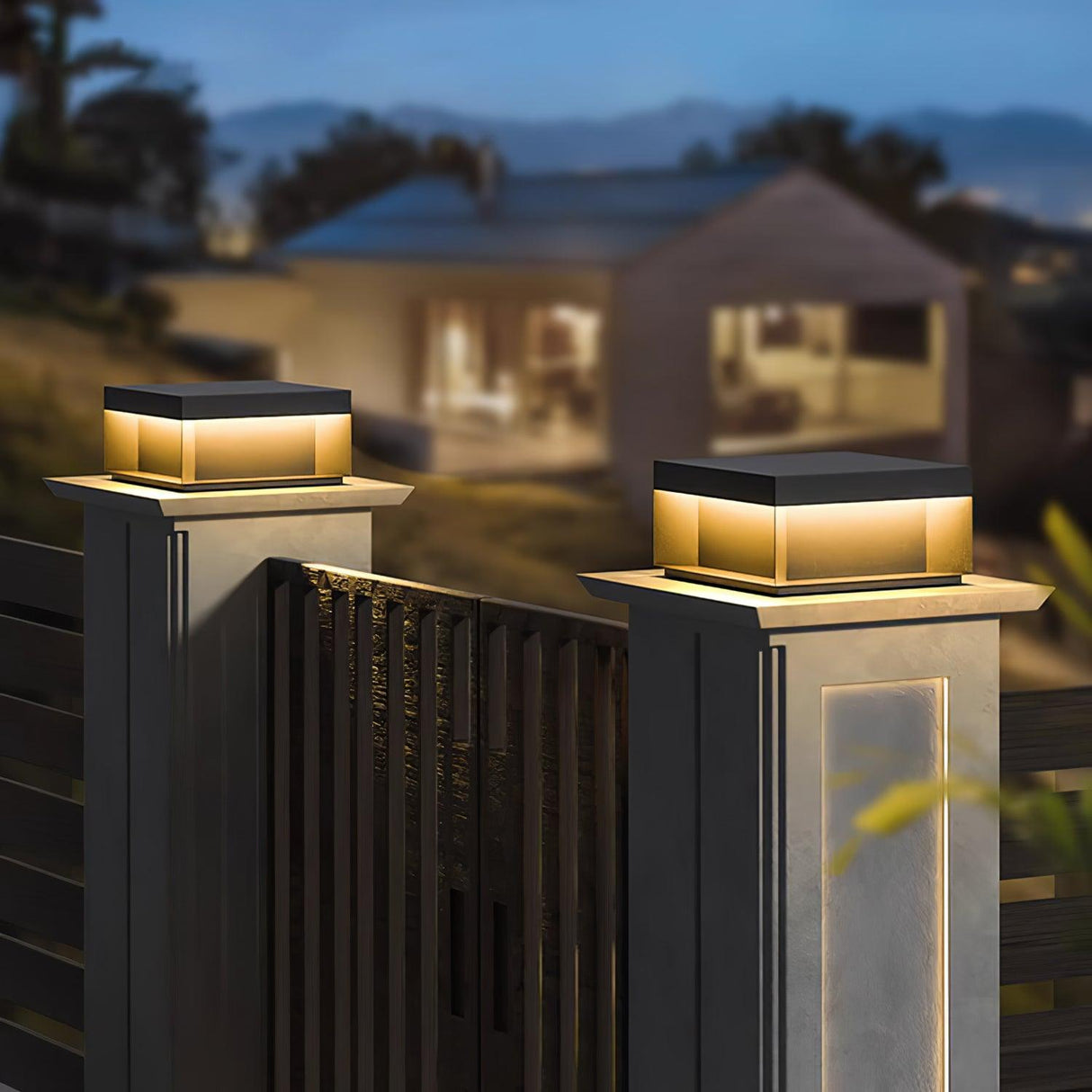 Modern Solar Garden Light  Black Acrylic LED Post Lamp - Product detail 6