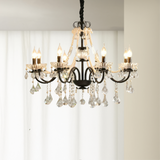 French Crystal Chandelier  Black Metal Frame With Crystal Droplets - Product detail 4
