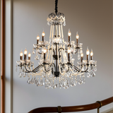 French Crystal Chandelier  Black Metal Frame With Crystal Droplets - Product detail 5