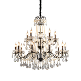 French Crystal Chandelier  Black Metal Frame With Crystal Droplets - Product detail 8