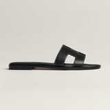 Classic H Slide Sandals  White Leather with Wooden Sole - Product detail 7