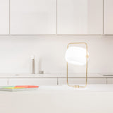 Minimalist Glass Table Lamp  Metal Frame Design - Product detail 8