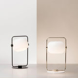 Minimalist Glass Table Lamp  Metal Frame Design - Product detail 6