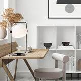 Minimalist Glass Table Lamp  Metal Frame Design - Product example