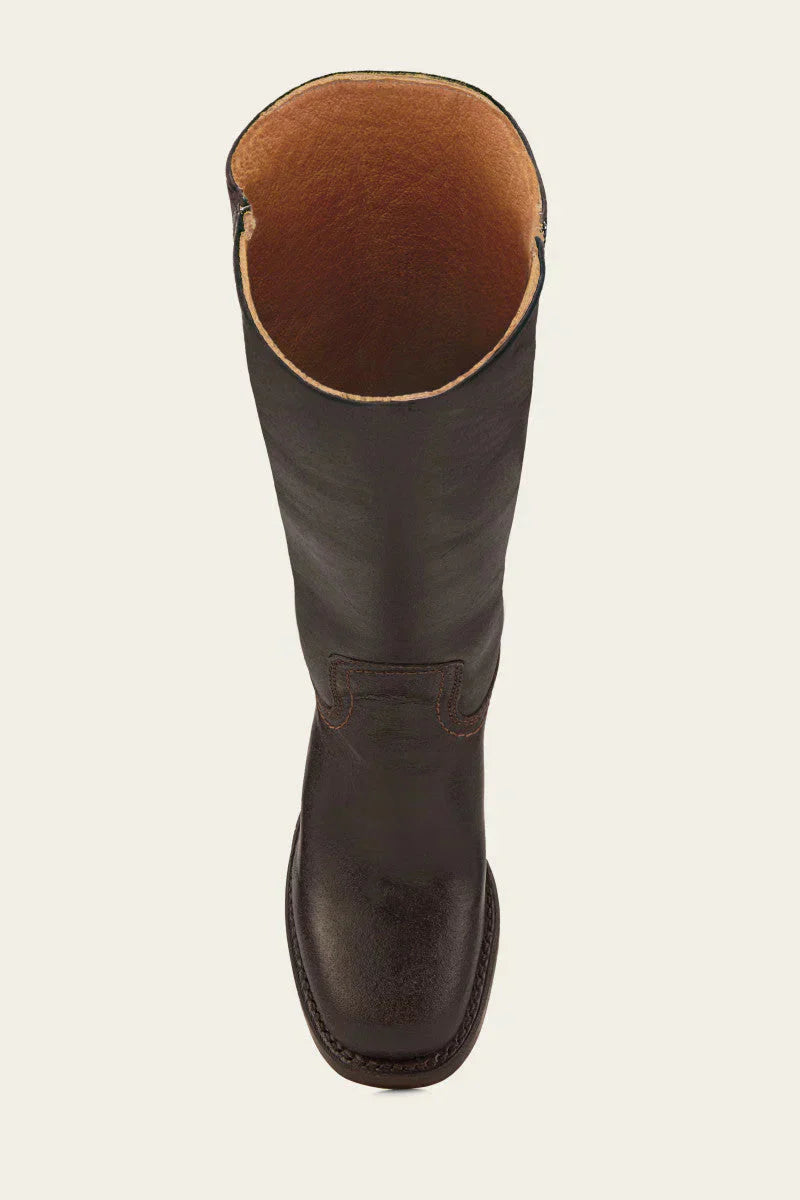 Classic Leather Riding Boots  Mid-Height Block Heel Design - Product detail 8