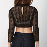 Floral Lace Crop Top  Traditional Bavarian Design - Detailed view