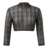 Floral Lace Crop Top  Traditional Bavarian Design - Product example