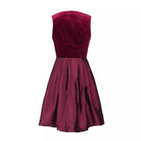 Velvet Dirndl Dress  Burgundy Bodice With Patterned Apron - Product detail 5