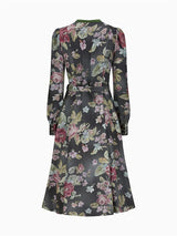 Vintage Floral Dirndl  Dark Botanical Print With Sage Apron - Product detail 7