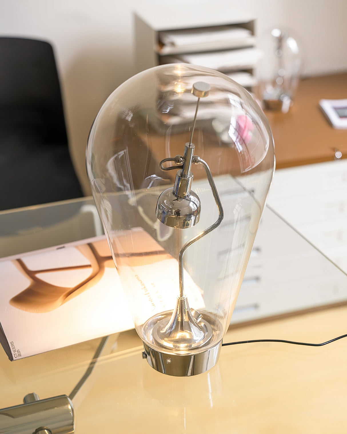 Modern LED Table Lamp  Clear Glass Dome Design - Product detail 9