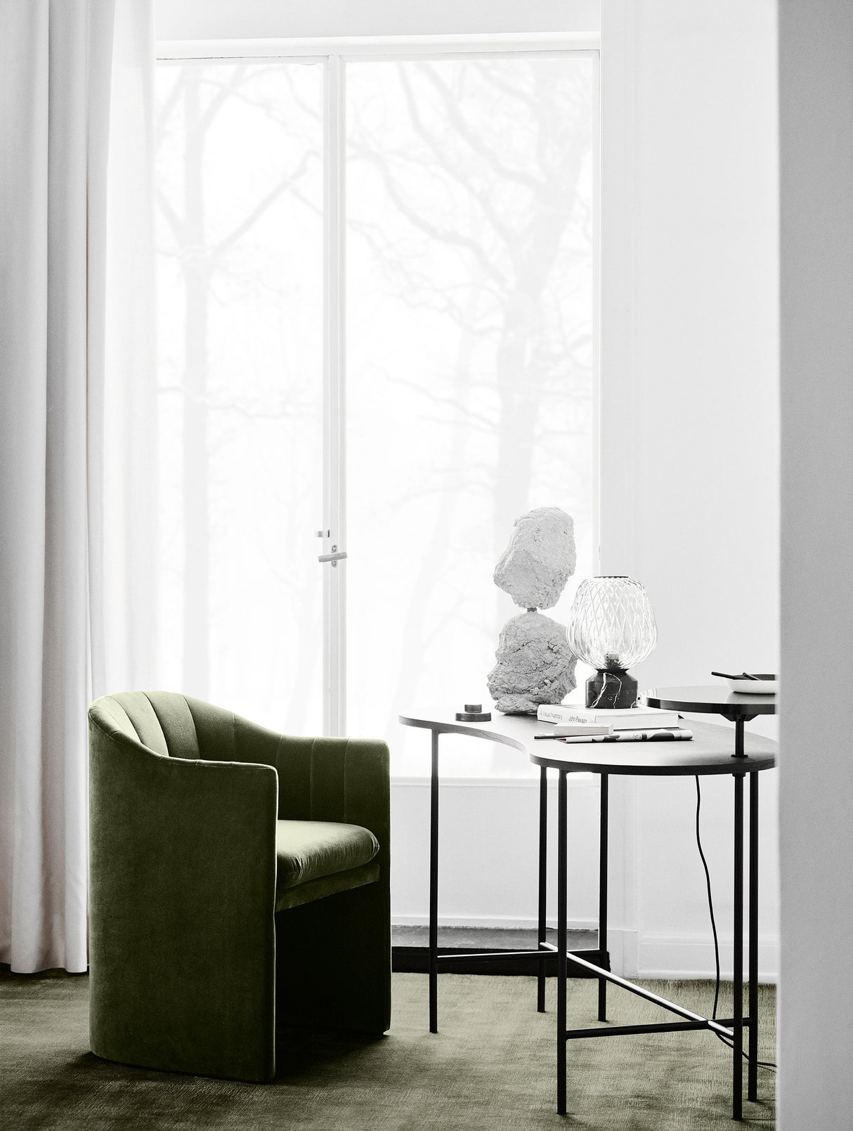 Modern Table Lamp  Quilted Glass Marble Base - Product detail 10