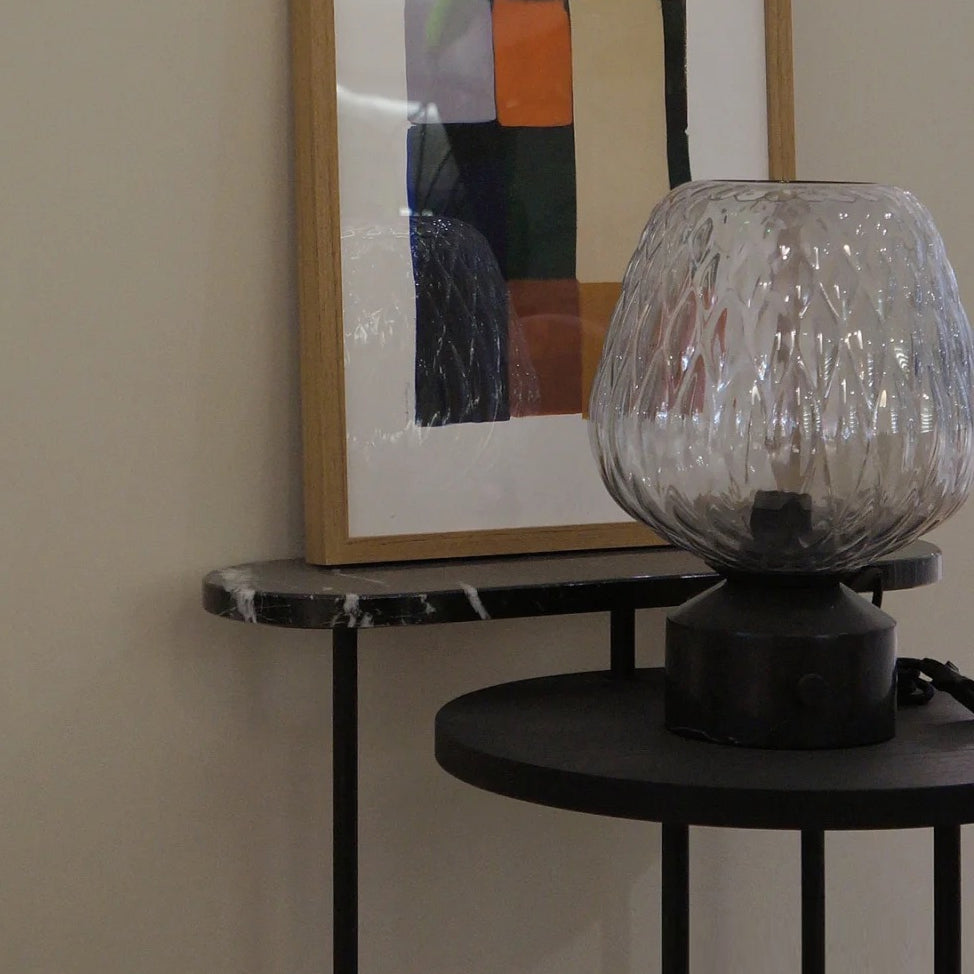 Modern Table Lamp  Quilted Glass Marble Base - Product detail 7