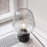 Modern Table Lamp  Quilted Glass Marble Base - Detailed view
