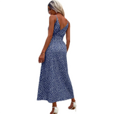 Summer Floral Maxi Dress  V-Neck Split Design - Product detail 6