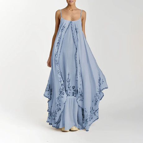 Floral Maxi Dress  Vintage Embroidered Cotton Design - Product detail 7