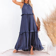 Layered Maxi Dress  Ruffled Halter Neck Design - Product detail 7