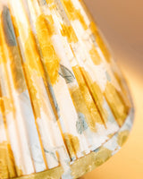 Mid Century Table Lamp  Wooden Base with Floral Shade - Product detail 7