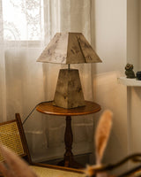 Geometric Wood Table Lamp  Pyramid Design With Natural Finish - Product detail 6