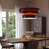 Nordic Glass Pendant Light  Retro Brown Drum Shade Design - Product detail 6