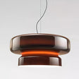 Nordic Glass Pendant Light  Retro Brown Drum Shade Design - Product detail 13