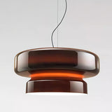 Nordic Glass Pendant Light  Retro Brown Drum Shade Design - Product detail 13