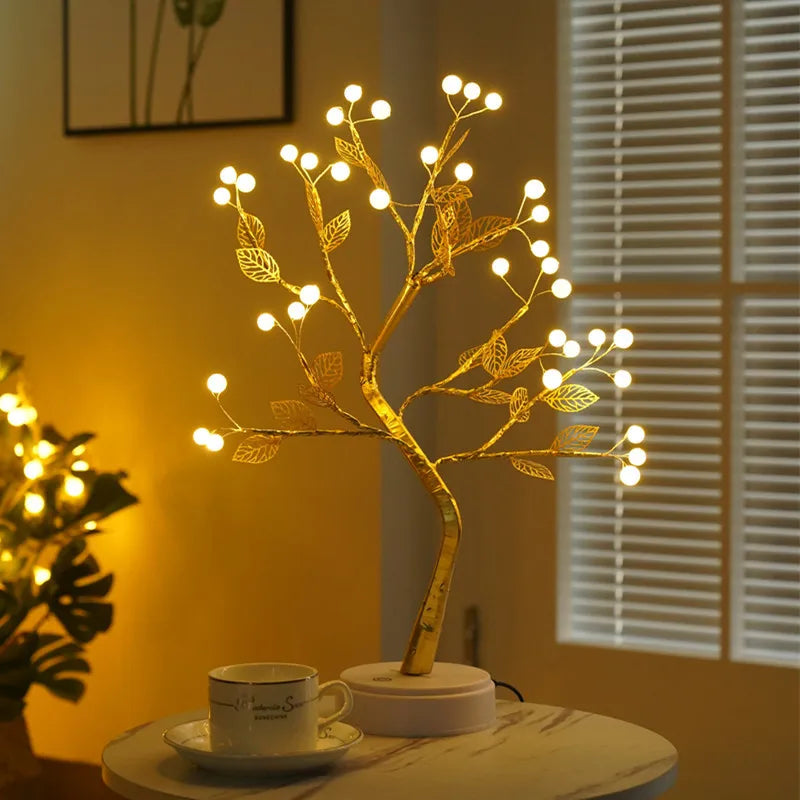 LED Tree Table Lamp  Warm White Branch Design - Detailed view