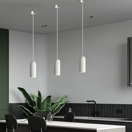 Nordic Pendant Light  Fluted Cylinder LED Design - Product showcase
