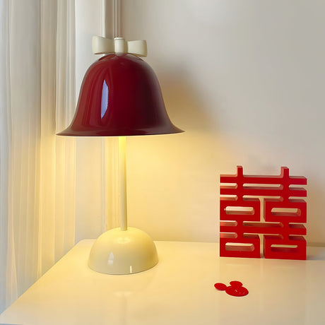 Bell Table Lamp  Red Metal Shade With Bow Detail - Product detail 18