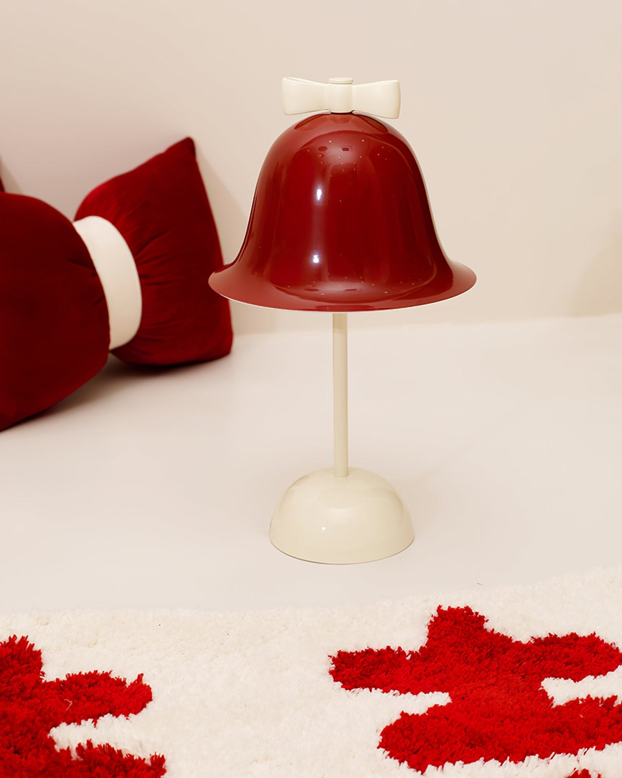 Bell Table Lamp  Red Metal Shade With Bow Detail - Product detail 11