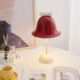 Bell Table Lamp  Red Metal Shade With Bow Detail - Product detail 5