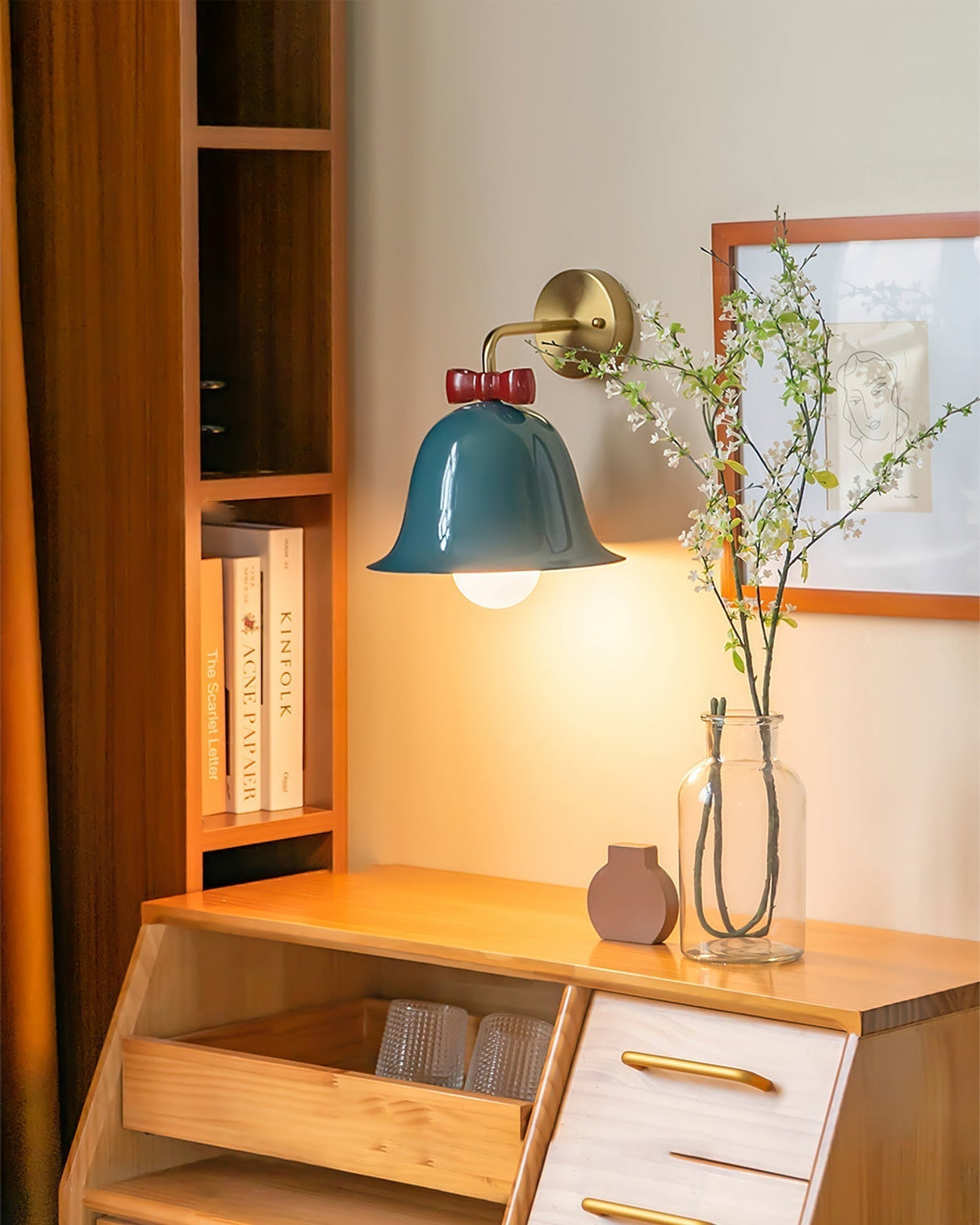 Bell Wall Light  Modern Scandinavian Design With Bow Accent - Product detail 6