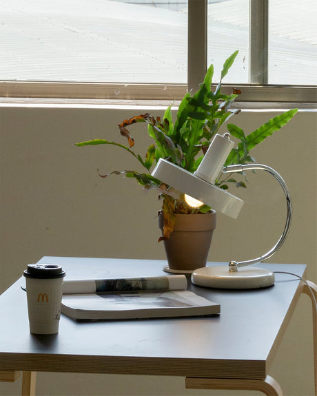 Modern Table Lamp  White Metal Chrome Finish - Product detail 9