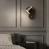 Modern Wall Sconce  Black Aluminum With Gold Trim - Product detail 4