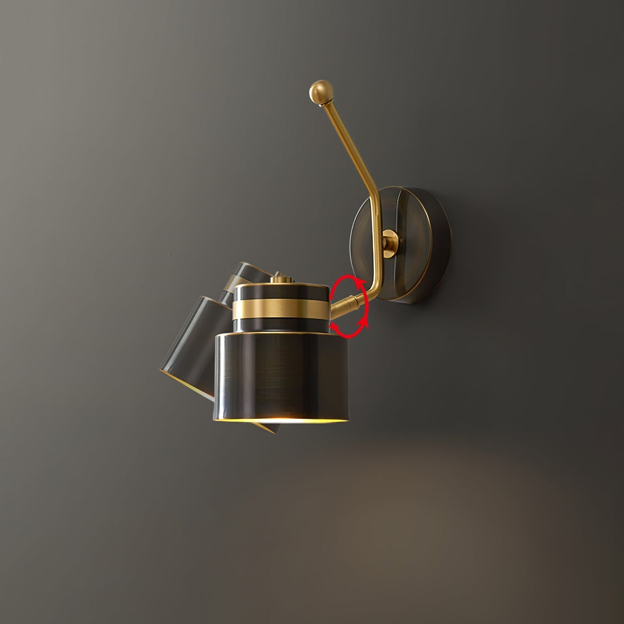 Modern Wall Sconce  Black Aluminum With Gold Trim - Product detail 8