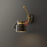 Modern Wall Sconce  Black Aluminum With Gold Trim - Product detail 8