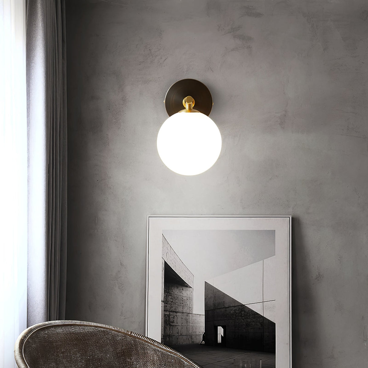 Modern Dual Globe Wall Light  Brass Finish Sconce - Product example