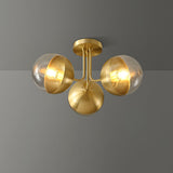 Modern Glass Globe Ceiling Light  Brass Triple Sphere Design - Product detail 13